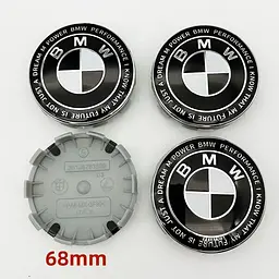 Ковпачки на титани BMW M-Power 68/65 мм Чорні 1 шт (3613 6783536) - мініатюра 4