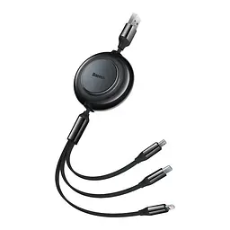 Кабель тройной Baseus Bright Mirror 2 USB to M + L + C 3.5A 1.1m 3-in-1 (CAMJ010201) - мініатюра 2