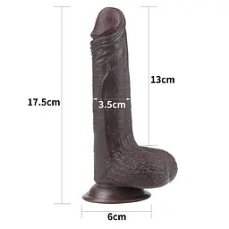 Фалоімітатор 7 Sliding Skin Dual Layer Dong – Black LOVETOYS 66-LV317011 102645 - мініатюра 4