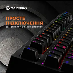 Клавіатура GamePro MK180B Hot-Swap Red Swich RGB USB Black [MK180B] [121466] - мініатюра 8