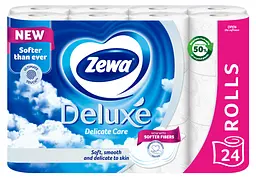 Туалетний папір Zewa Deluxe Білий тришаровий 24 рулони - мініатюра 2