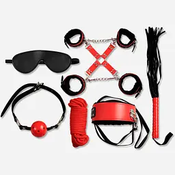 Набір БДСМ - Secret Play Secret Pleasure Red & Black Collection Bondage Kit - мініатюра 2