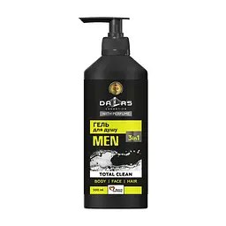 Гель для душу Dalas Cosmetics Total Clean для чоловіків 3 в 1 500 г (4823128000334)