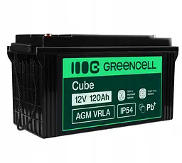 Акумулятор Green Cell AGM VRLA 12V 120Ah IP54 не потребує облуговування (термін служби - 5 років)