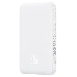 Акумулятор зовнішній магнітний Baseus Magnetic Mini Wireless Fast Charge 20W 5000 mAh білий P10022107223-00 - мініатюра 2