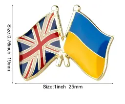 Подвійний значок-пін «Україна – Велика Британія» 25 × 19 мм (00101) - мініатюра 2