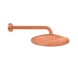 Верхній душ Paffoni Syncro Quadro Ø300xh8 мм з тримачем 400 мм brushed copper ZSOF079RMSP + ZSOF034RMSP, Бронза