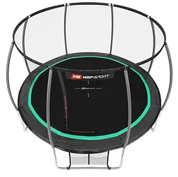 Батут Hop-Sport Premium 12ft (366см) чорно-зелений з внутрішньою сіткою - мініатюра 3