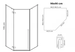 Душова кабіна Rea Diamond 90x90 brushed gold REA-K6506 - мініатюра 7