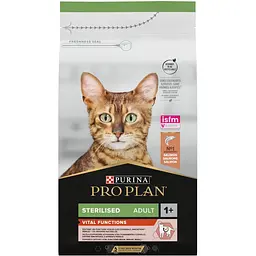 Сухий корм для стерилізованих котів Purina Pro Plan Sterilised Adult 1+ Vital Functions із лососем 1.5 кг