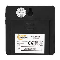 Дверний WiFi дзвінок Light Vision VLC-DR10T(Tuya) Black з ІЧ-датчиком руху (75-00186) - мініатюра 10