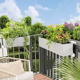 Вазон Lechuza Balconera Stone 100 пісочно-бежевий (15437) - мініатюра 2