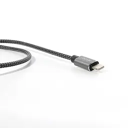 Кабель Aspor A132 Nylon USB – Lightning 2.4A/1.2м- чорний - мініатюра 3