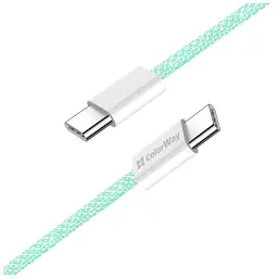 Дата кабель USB-C to USB-C 1.0m 60W 3.0А green ColorWay (CW-CBPDCC061-G) - мініатюра 4