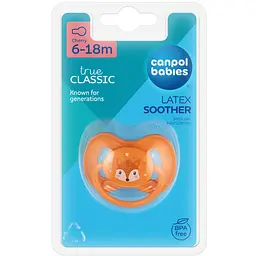 Пустушка латексна кругла Canpol babies Cute Animals 6-18 міс. в асортименті (22/594_new) - мініатюра 4