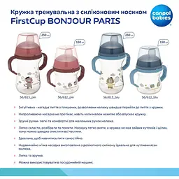 Кружка тренувальна Canpol babies First Cup Bonjour Paris 250 мл синій - мініатюра 12