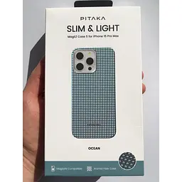 Протиударний чохол Pitaka Ultra-Slim MagSafe MagEZ Case 5 для iPhone 15 Pro Max Ocean (KI1501PBLUE) - мініатюра 3