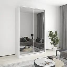 Шафа-купе дводверна MebelStar Комбо AL 2 Дзеркала 150x60x240 см Аляска білий (MBS-4180)