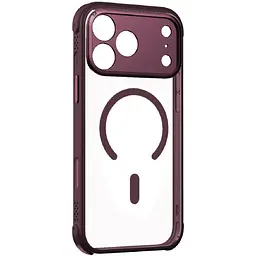Чохол iPhone 17 Pro Max Momax CaseForm Air Magnetic Case with MagSafe - Прозорий, Bordeaux Red (MAAP25XLR)