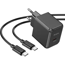 Зарядний пристрій HOCO CS13A Ocean USB-C PD 20 Вт + кабель USB-C — USB-C чорний (6942007603843) - мініатюра 5
