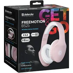 Гарнітура Defender FreeMotion B525 White/Pink (63528) (6787950) - мініатюра 7