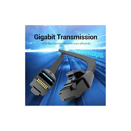 Патч-корд 10м, UTP cat 6 RJ-45 flat black Vention (IBJBL) - мініатюра 3