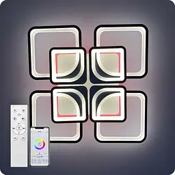 Люстра світлодіодна 517 Light 3color з пультом 240Вт Чорний (01758) - мініатюра 11