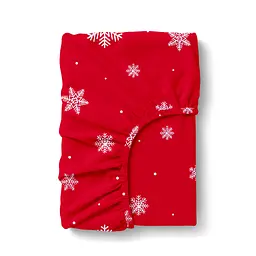 Простирадло на резинці фланель 160х200х30 SNOWFLAKES CRANBERRY COSAS (4822052475850)