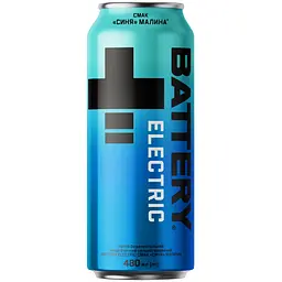 Напій енергетичний безалкогольний сильногазований Battery Electric Синя малина ж/б 480 мл