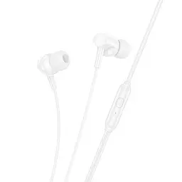 Дротові навушники Hoco M112 Story universal earphones with microphone, 3.5mm, 1.2m, white - мініатюра 2