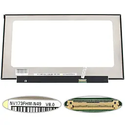 Матриця 17.3 NV173FHM-N49 (1920*1080 30pin(eDP IPS 250 cd/m2 кольоропередача 45%) LED SLIM(без планок та вушок)