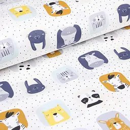 Пелюшки дитячі багаторазові Cosas Color Animals CS2 2 шт 80х100 см (Бязь_ЗвіріРамки_ЗорепадЖовтий) - мініатюра 6