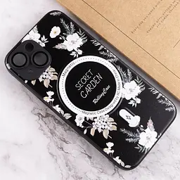 TPU+PC чохол Secret Garden with MagSafe для Apple iPhone 15 (6.1) Black - мініатюра 4