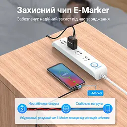 Кабель Vention TAKHD USB-C - USB-C кутовий 90° PD 100 Вт 0,5 м сірий (TAKHD) - мініатюра 13