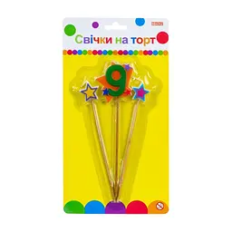 Свічка Maxi Stars "9" висотою 4,5 см, 3 шт. (MX620080-9)
