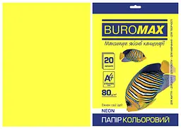 Папір двосторонній NEON жовтий, 20 л., А4, 80 г/м² BM.2721520-08 BUROMAX (4823078961952)