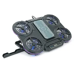 Охолоджувальна підставка для ноутбука 17 дюймів Ice Coorel Q-5 4xfans+Aluminum plate RGB LCD - мініатюра 4