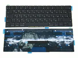 Клавіатура для APPLE MPXY2UA, MPXX25UA, MPXV25UA (2016, 2017) (RU BLACK, Вертикальний Enter з підсвічуванням).
