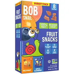 Набір натуральних фруктових снеків Bob Snail Мультифрукт та Яблуко-Чорниця 160 г