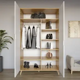 Комплект меблів для вітальні М-ЗОН Борн Дуб Артизан/Німфея Альба (білий) 5 предметів з чорними ніжками (MZN-031074) - мініатюра 4