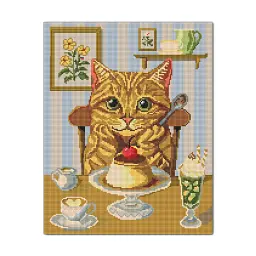 Алмазна мозаїка «Котяче частування»
