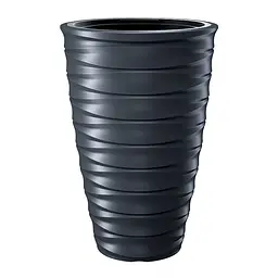 Горщик для квітів Prosperplast Freze круглий з вкладишем антрацит 400 x 579 мм (63660-433)
