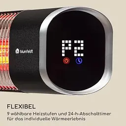Інфрачервоний обігрівач Blumfeldt Dark Wave Stand 2000 Вт до 40 м² (10037729) - мініатюра 5