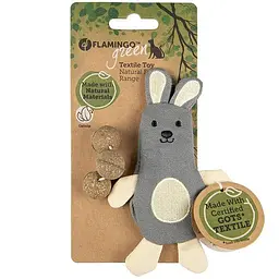 Flamingo Natural Fun Rabbit фламінго кролик екологічна іграшка з котячою м'ятою для котів 9.5х1х14 см
