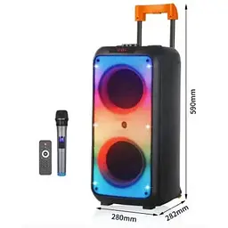 Портативна колонка RGB NDR-1095 акустична акумуляторна колонка 8 дюймів 100 Вт - мініатюра 6