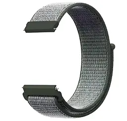 Ремінець нейлоновий на липучці BeWatch для Samsung Galaxy Watch 4/5/6 Темно-зелений (101138.4UW) - мініатюра 2