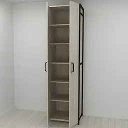 Шафа Гардероб Уні секція 7 серії Конект Ferrum-decor 220x60x50см Чорний метал ДСП Білий 16 мм (FRD-104559)