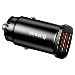 Автомобільний зарядний пристрій Baseus Square Metal QC3.0 double USB 5A 30W Black (CCALL-DS01) [59111]