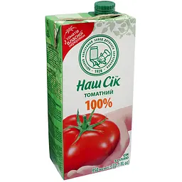 Сік Наш сік Томатний 100% з сіллю 0.95 л