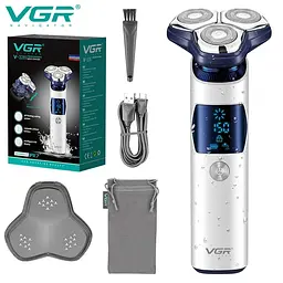 Електробритва VGR V-328 - роторна, водонепроникна, LED-дисплей, бездротова - мініатюра 2